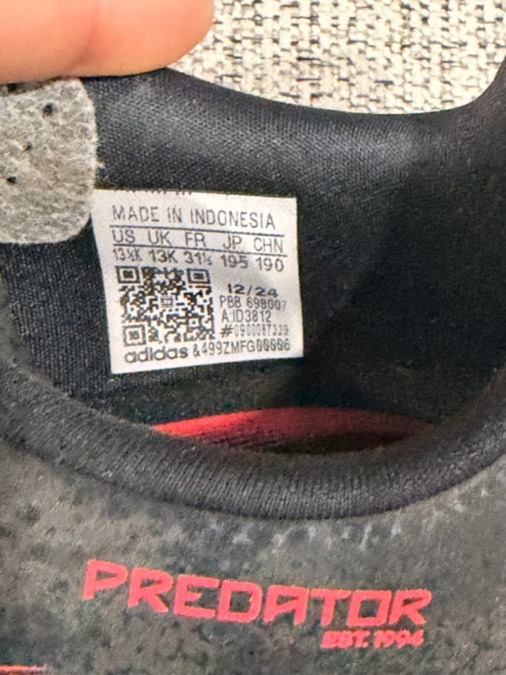 Adidas Predator Soccer Cleats in Black with Red Accents - Picture 5 of 9